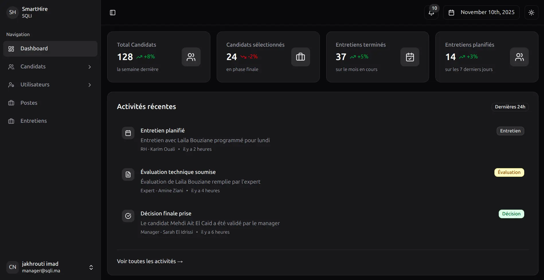 Recruitment management app